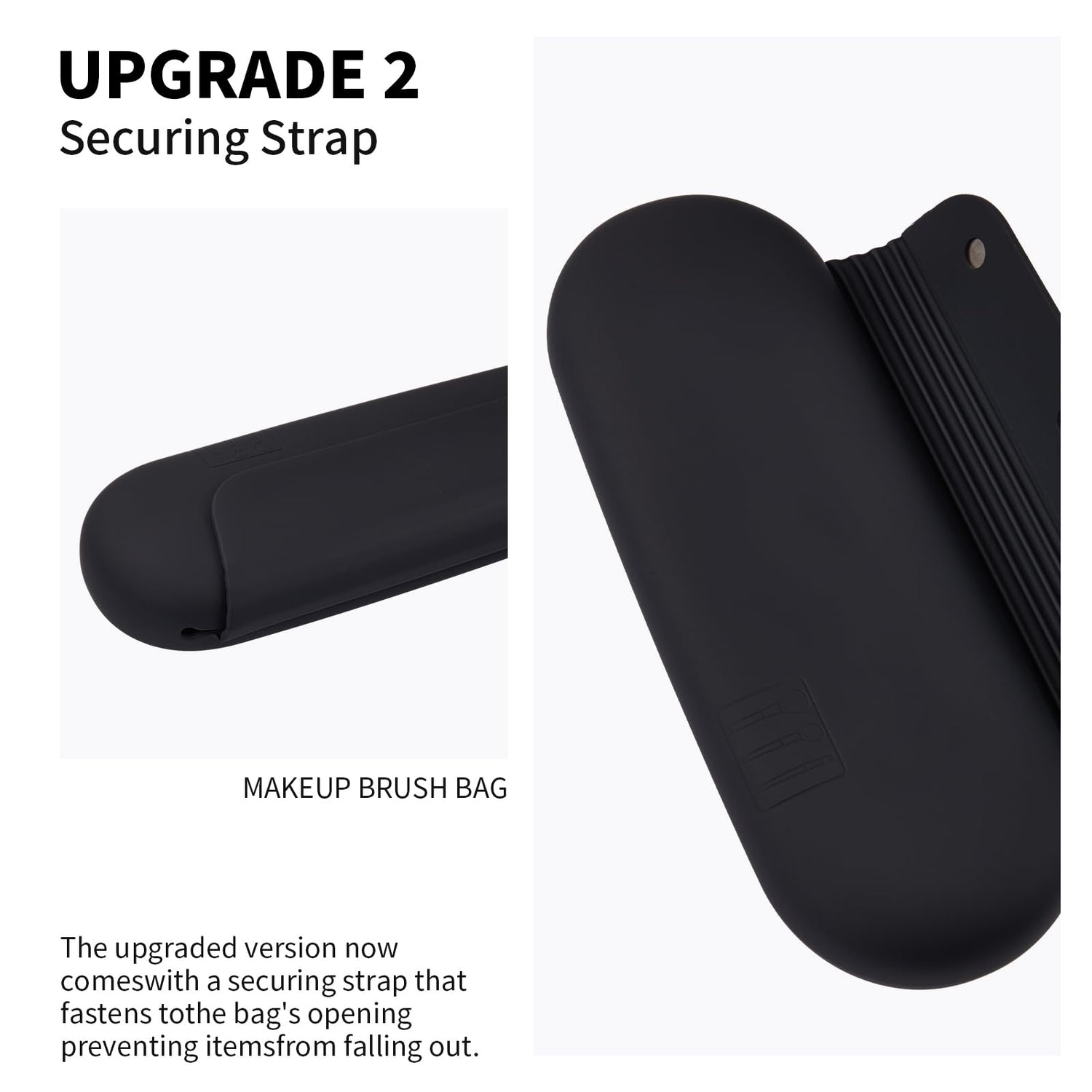 AGIKET Silicone Makeup Brush Holder Travel Cosmetic Bag：Soft Portable Cosmetic Face Brushes Holder with Upgrade Anti-Fall Out Magnetic Closure, Large Travel Makeup Brush Case - Walnut
