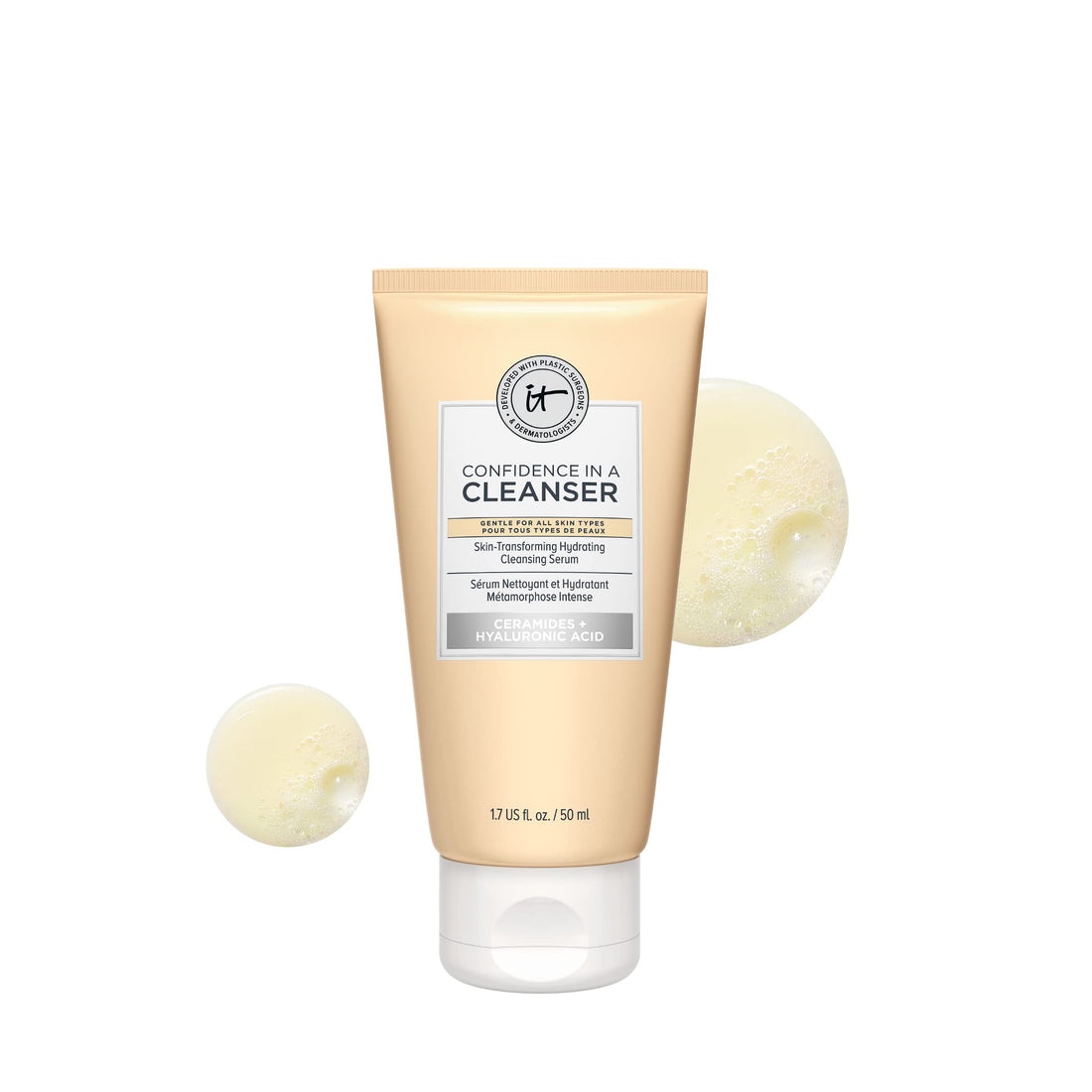 IT Cosmetics Confidence in a Cleanser - Hydrating Face Wash With Hyaluronic Acid &amp; Ceramides - Supports Skin Barrier - Removes Makeup, Oil, and SPF - All Skin Types