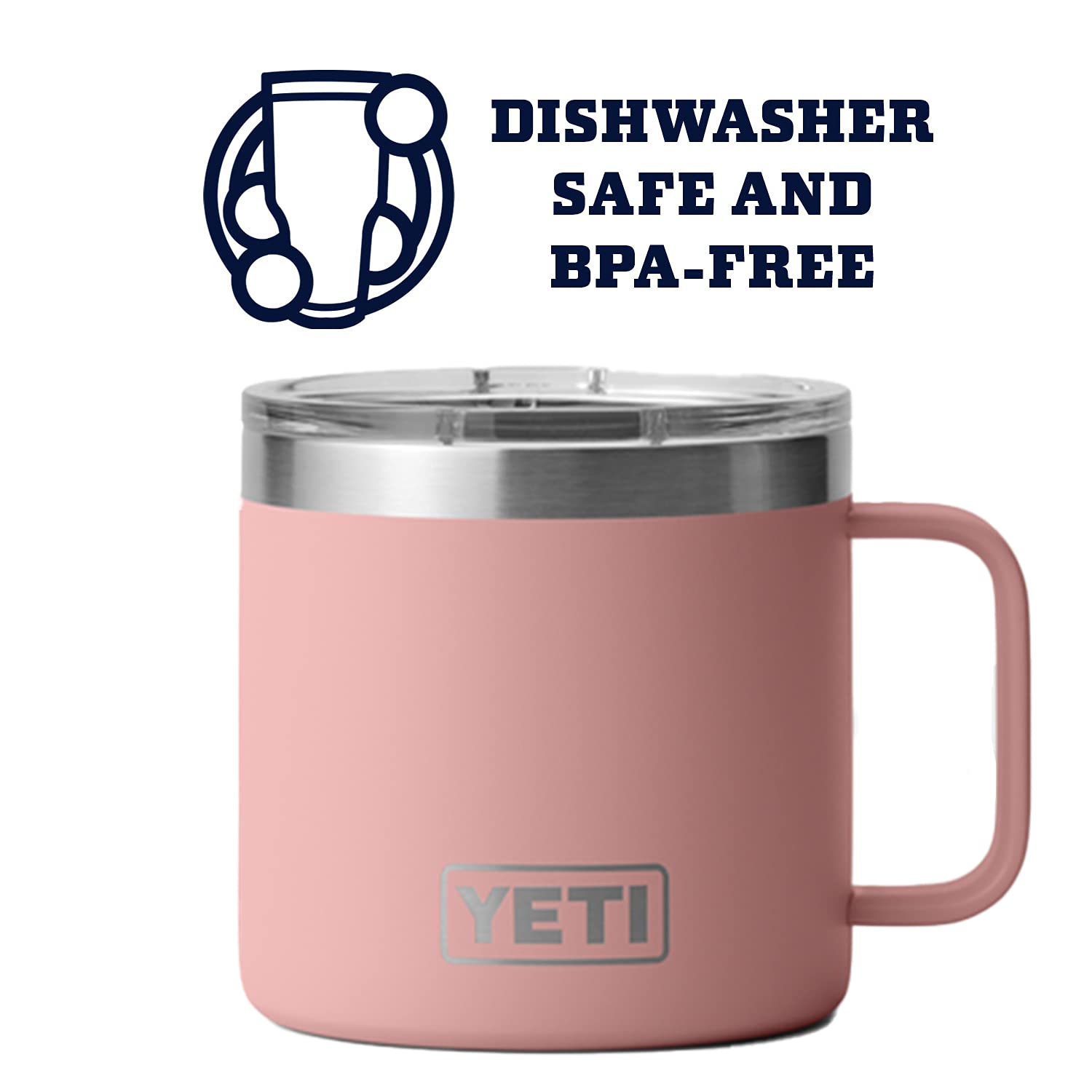 YETI Rambler 14 oz Mug, Vacuum Insulated, Stainless Steel with MagSlider Lid, Stainless
