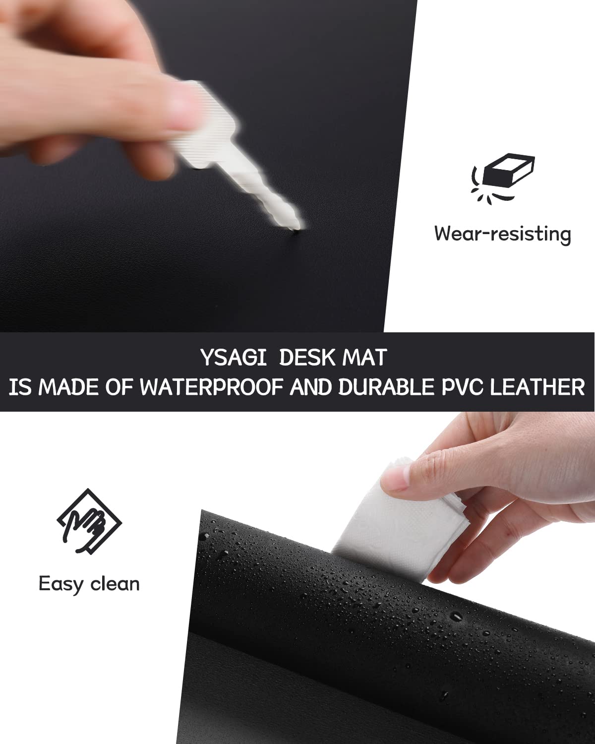 Non-Slip Desk Pad,Mouse Pad,Waterproof PVC Leather Desk Table Protector,Ultra Thin Large Desk Blotter, Easy Clean Laptop Desk Writing Mat for Office Work/Home/Decor(Pink, 23.6&quot; x 13.7&quot;)