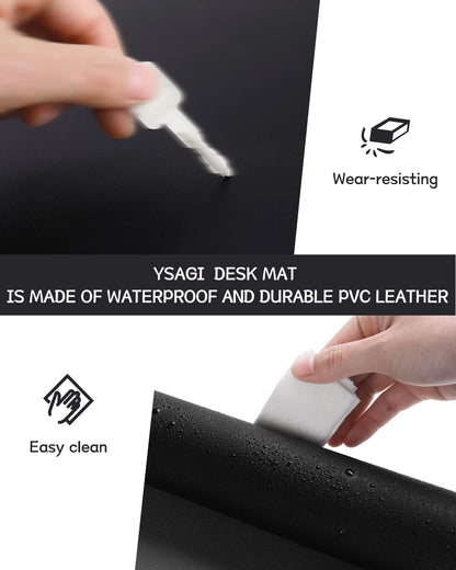 Non-Slip Desk Pad,Mouse Pad,Waterproof PVC Leather Desk Table Protector,Ultra Thin Large Desk Blotter, Easy Clean Laptop Desk Writing Mat for Office Work/Home/Decor(Pink, 23.6&quot; x 13.7&quot;)