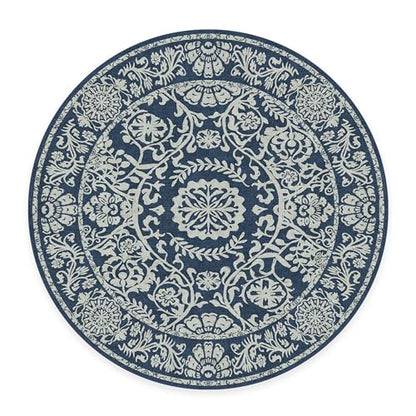 RUGGABLE Washable 2x3 Area Rug, Delphina Delft Blue, Premium Vintage Rugs for Living Room, Bedroom, Kitchen, Office, Classroom with Gripper Non Slip Pad