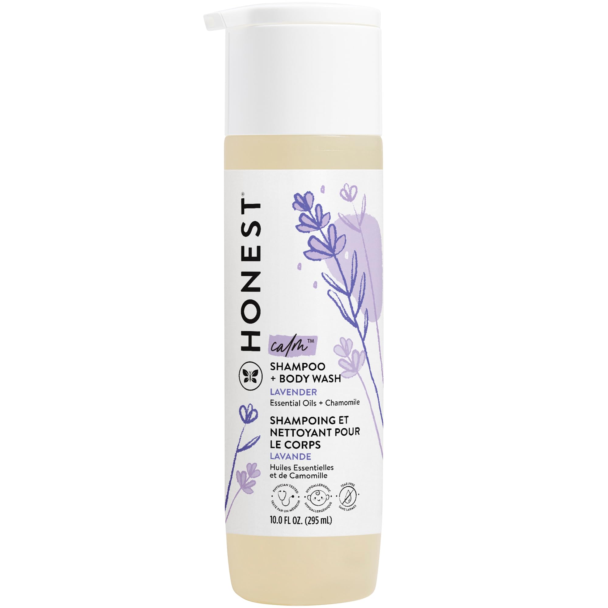 The Honest Company 2-in-1 Cleansing Shampoo + Body Wash | Gentle for Baby | Naturally Derived, Tear-free, Hypoallergenic | Fragrance Free Sensitive, 10 fl oz