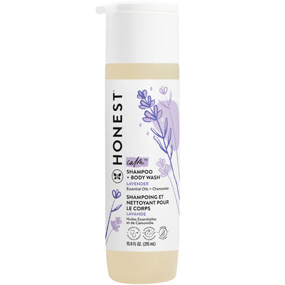 The Honest Company 2-in-1 Cleansing Shampoo + Body Wash | Gentle for Baby | Naturally Derived, Tear-free, Hypoallergenic | Fragrance Free Sensitive, 10 fl oz