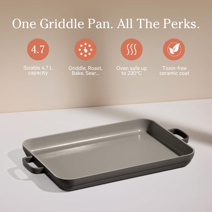 Our Place Griddle Pan - Versatile Nonstick Ceramic Sheet Pan &amp; Stovetop Griddle | Toxin-Free, Dual-Use, with Ergonomic Handles | 5 Qt Capacity, Oven Safe up to 450°F | Char
