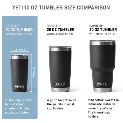 YETI Rambler 10 oz Tumbler, Stainless Steel, Vacuum Insulated with MagSlider Lid
