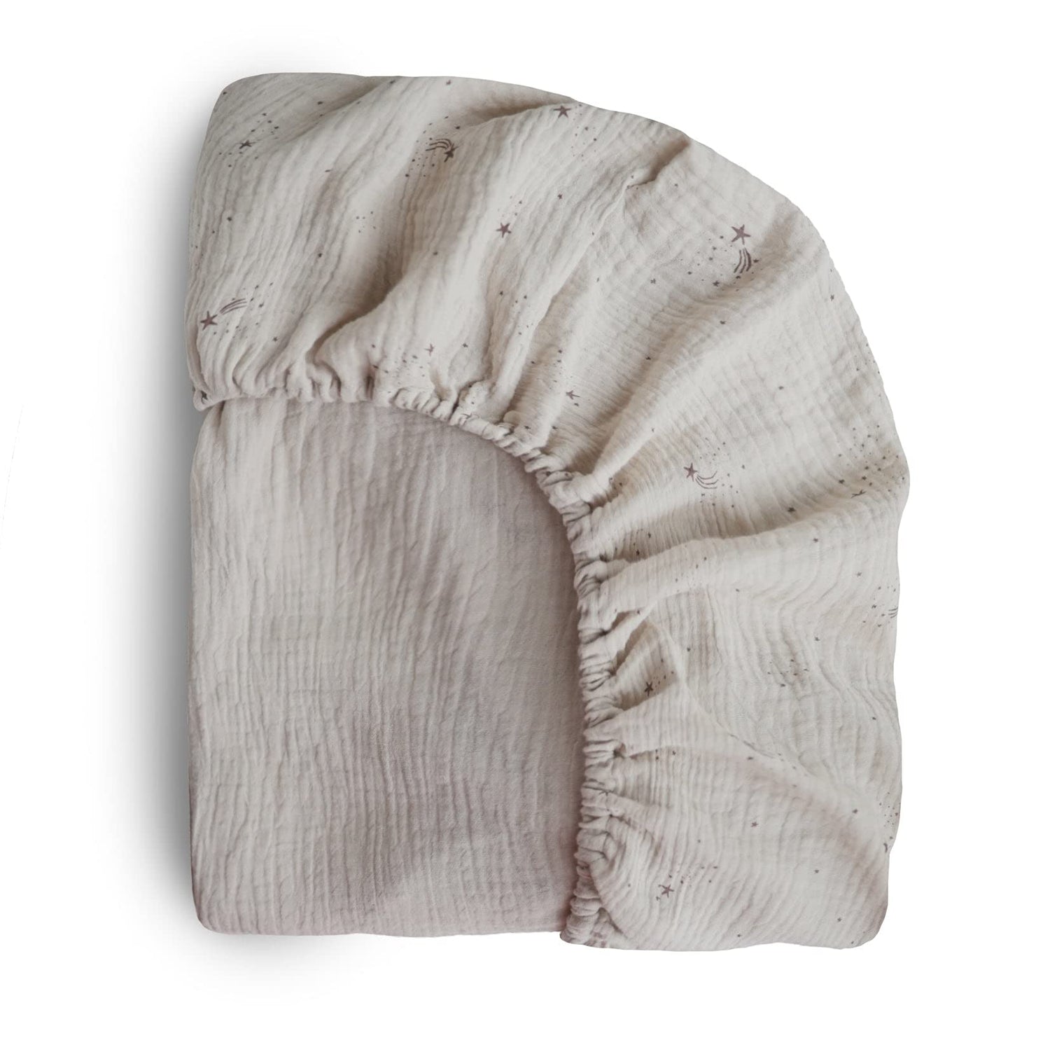mushie Extra Soft Muslin Fitted Crib Sheet | 192 Thread Count | 28&quot;x 52&quot; (Fog)