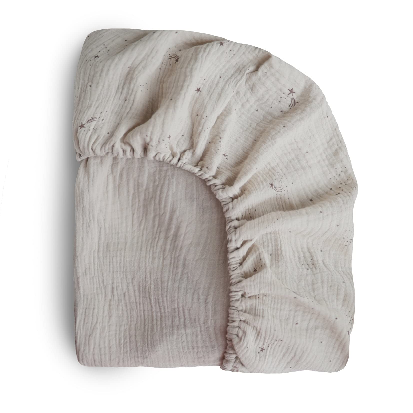 mushie Extra Soft Muslin Fitted Crib Sheet | 192 Thread Count | 28&quot;x 52&quot; (Fog)