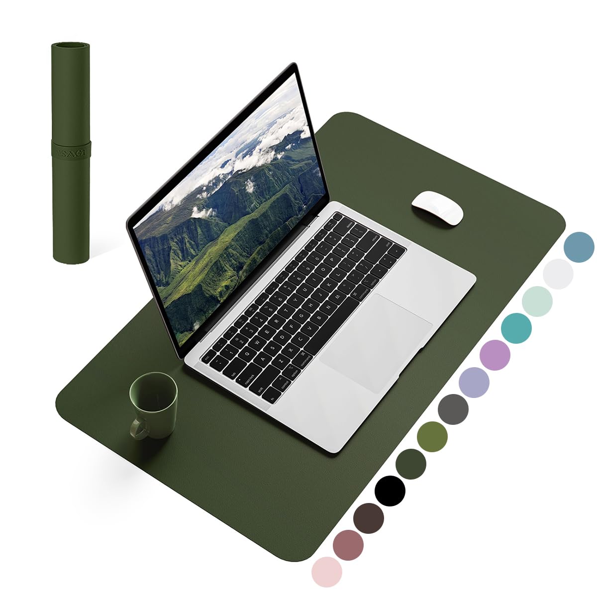 Non-Slip Desk Pad,Mouse Pad,Waterproof PVC Leather Desk Table Protector,Ultra Thin Large Desk Blotter, Easy Clean Laptop Desk Writing Mat for Office Work/Home/Decor(Pink, 23.6&quot; x 13.7&quot;)