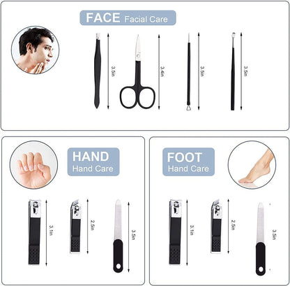 Manicure Set Professional Grooming Kits, Nail Clippers Pedicure Kit 8pcs Nail Kit Pedicure Set Tools with Aceoce Travel Case for Women Men Home or Salon Gift