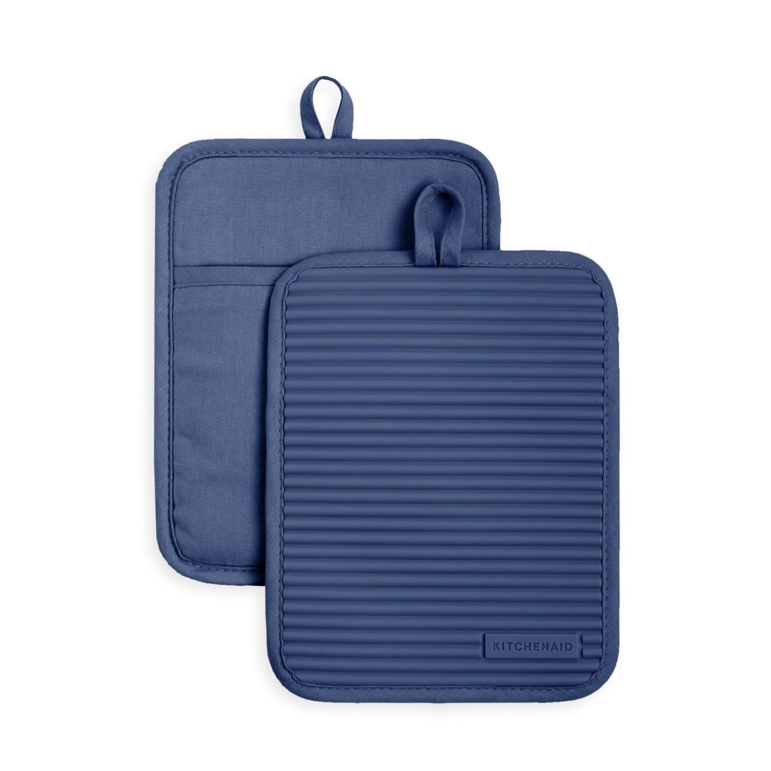 KitchenAid Ribbed Soft Silicone Water Resistant Pot Holder Set, Milkshake , 2 Piece Set, 7&quot;x9&quot;