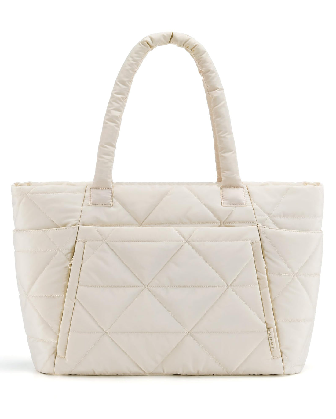 BAGSMART Tote Bag for Women, Puffy Tote Bag with Zipper, Large Quilted Shoulder Bag with Compartments for Travel, Work, Gym
