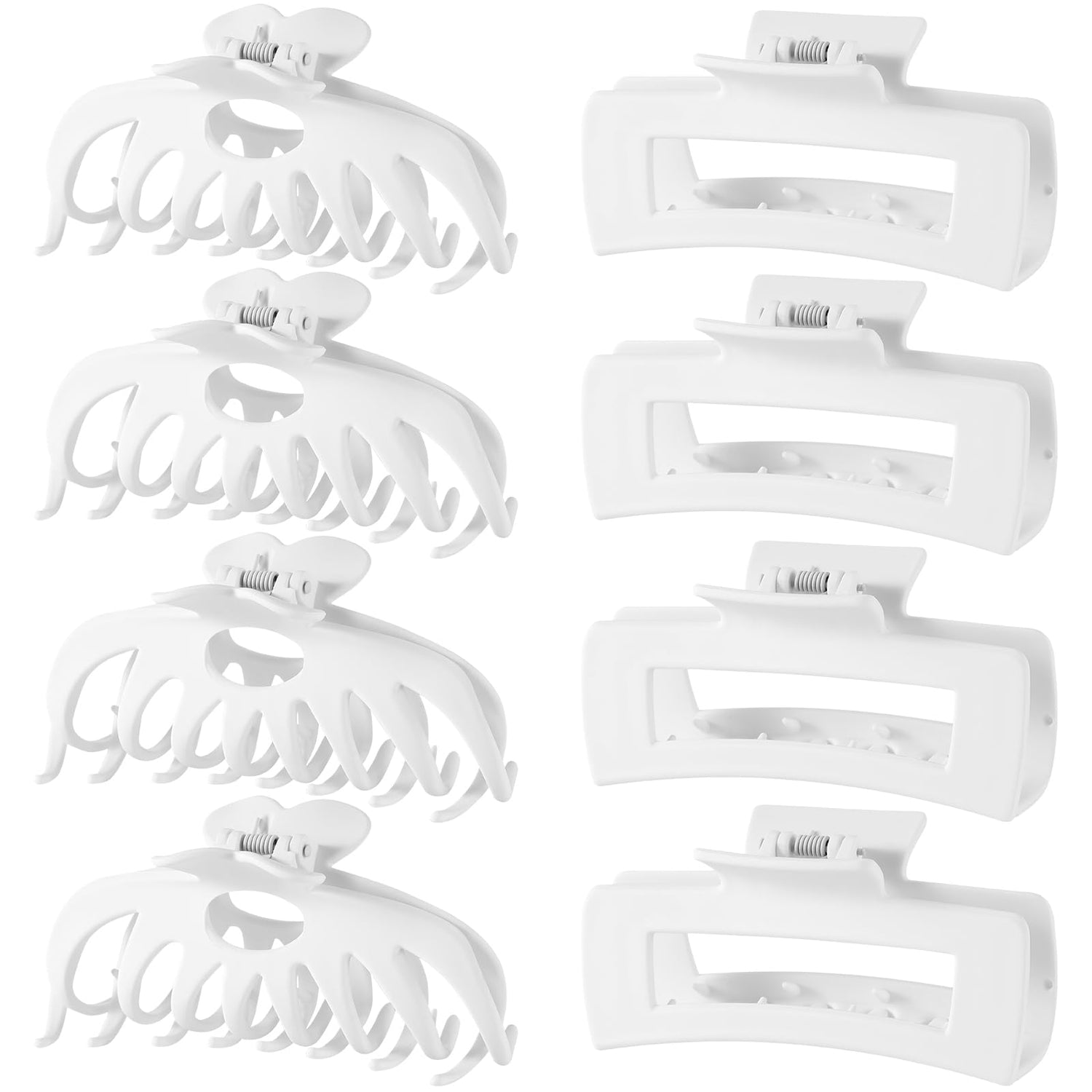 LuSeren Hair Clips for Women 4.3 Inch Large Hair Claw Clips for Women Thin Thick Curly Hair, Big Matte Banana Clips,Strong Hold jaw clips,Neutral Colors
