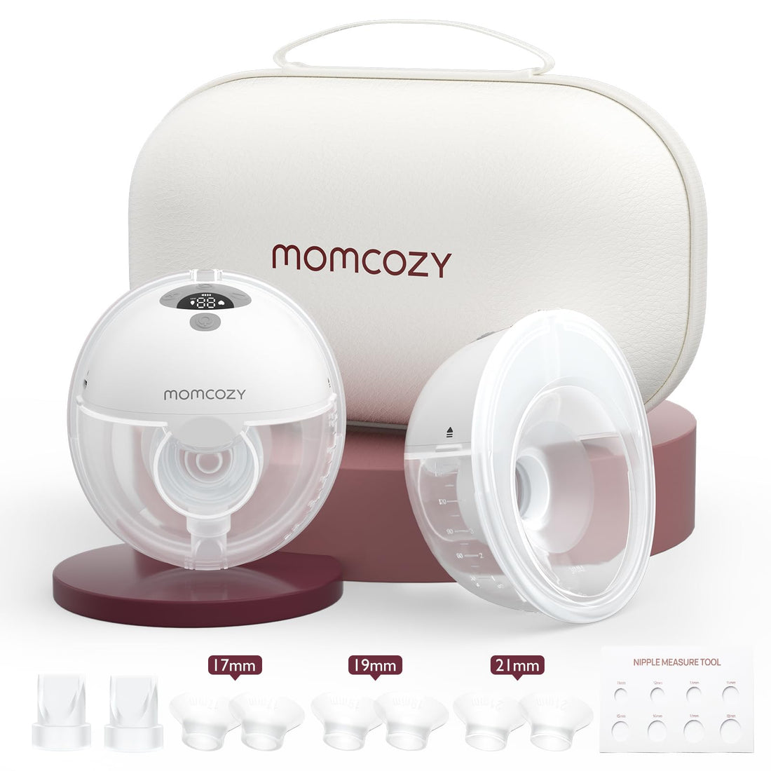 Momcozy Breast Pump Hands Free M5, Wearable Breast Pump of Baby Mouth Double-Sealed Flange with 3 Modes &amp; 9 Levels, Electric Breast Pump Portable - 24mm, 2 Pack Mint