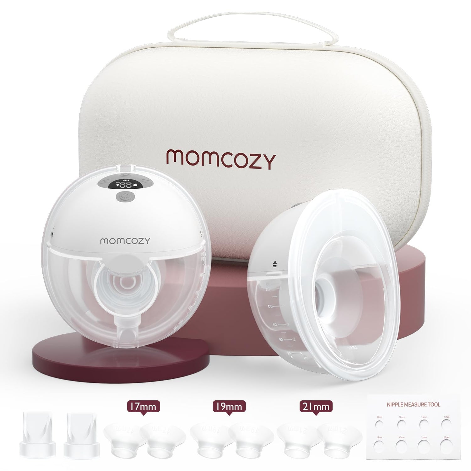 Momcozy Breast Pump Hands Free M5, Wearable Breast Pump of Baby Mouth Double-Sealed Flange with 3 Modes &amp; 9 Levels, Electric Breast Pump Portable - 24mm, 2 Pack Mint