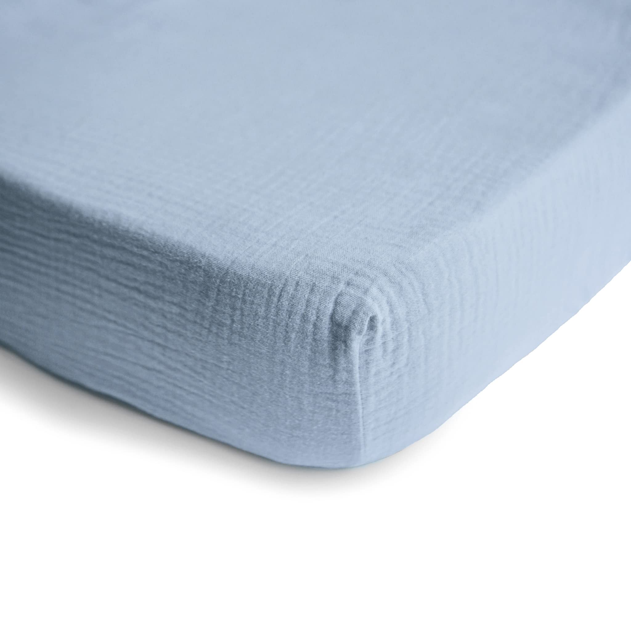 mushie Extra Soft Muslin Fitted Crib Sheet | 192 Thread Count | 28&quot;x 52&quot; (Fog)