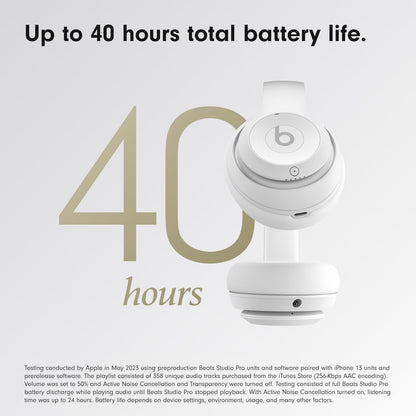 Beats Studio Pro - Wireless Bluetooth Noise Cancelling Headphones - Personalized Spatial Audio, USB-C Lossless Audio, Apple &amp; Android Compatibility, Up to 40 Hours Battery Life - Matte White