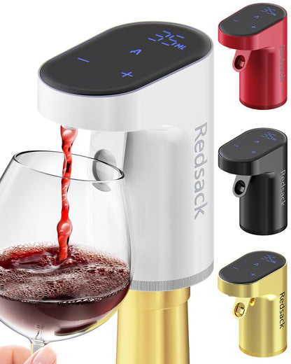 Electric Wine Decanter Aerator Dispenser Pourer Whiskey Adjustable Quantity Liquor Wine Pump Birthday Gift for Men Women Mom Dad Boss Brother Husband Funny Unique Gifts for Him (White)