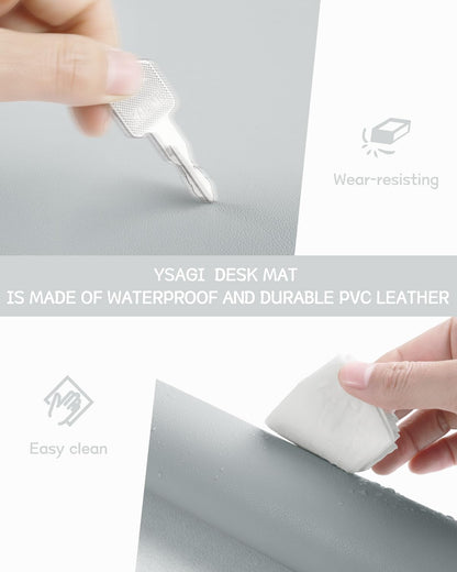 Non-Slip Desk Pad,Mouse Pad,Waterproof PVC Leather Desk Table Protector,Ultra Thin Large Desk Blotter, Easy Clean Laptop Desk Writing Mat for Office Work/Home/Decor(Pink, 23.6&quot; x 13.7&quot;)