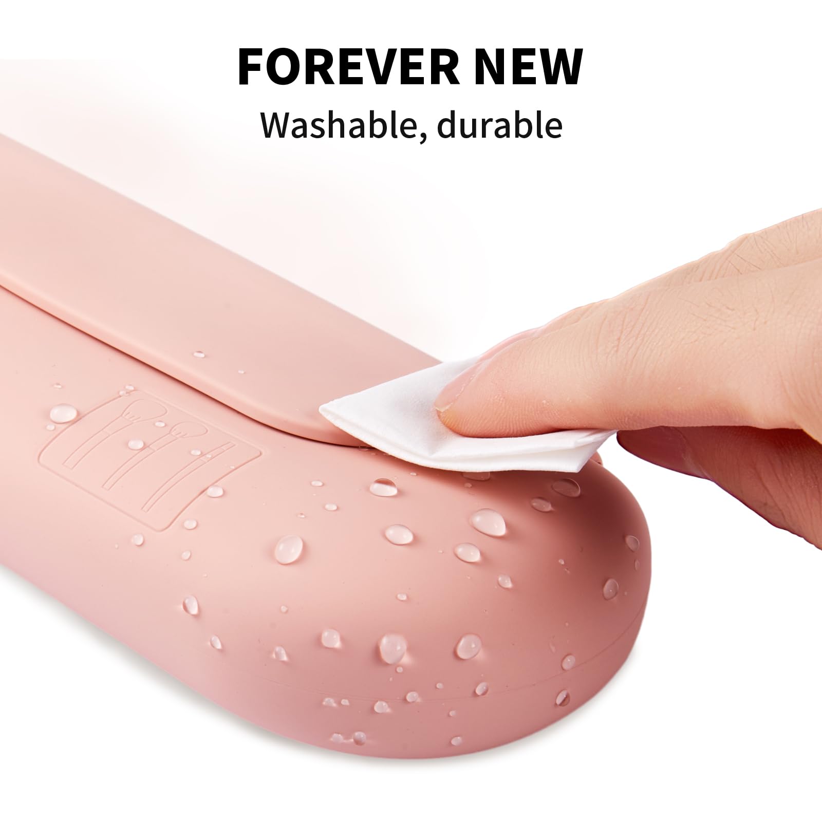 AGIKET Silicone Makeup Brush Holder Travel Cosmetic Bag：Soft Portable Cosmetic Face Brushes Holder with Upgrade Anti-Fall Out Magnetic Closure, Large Travel Makeup Brush Case - Walnut