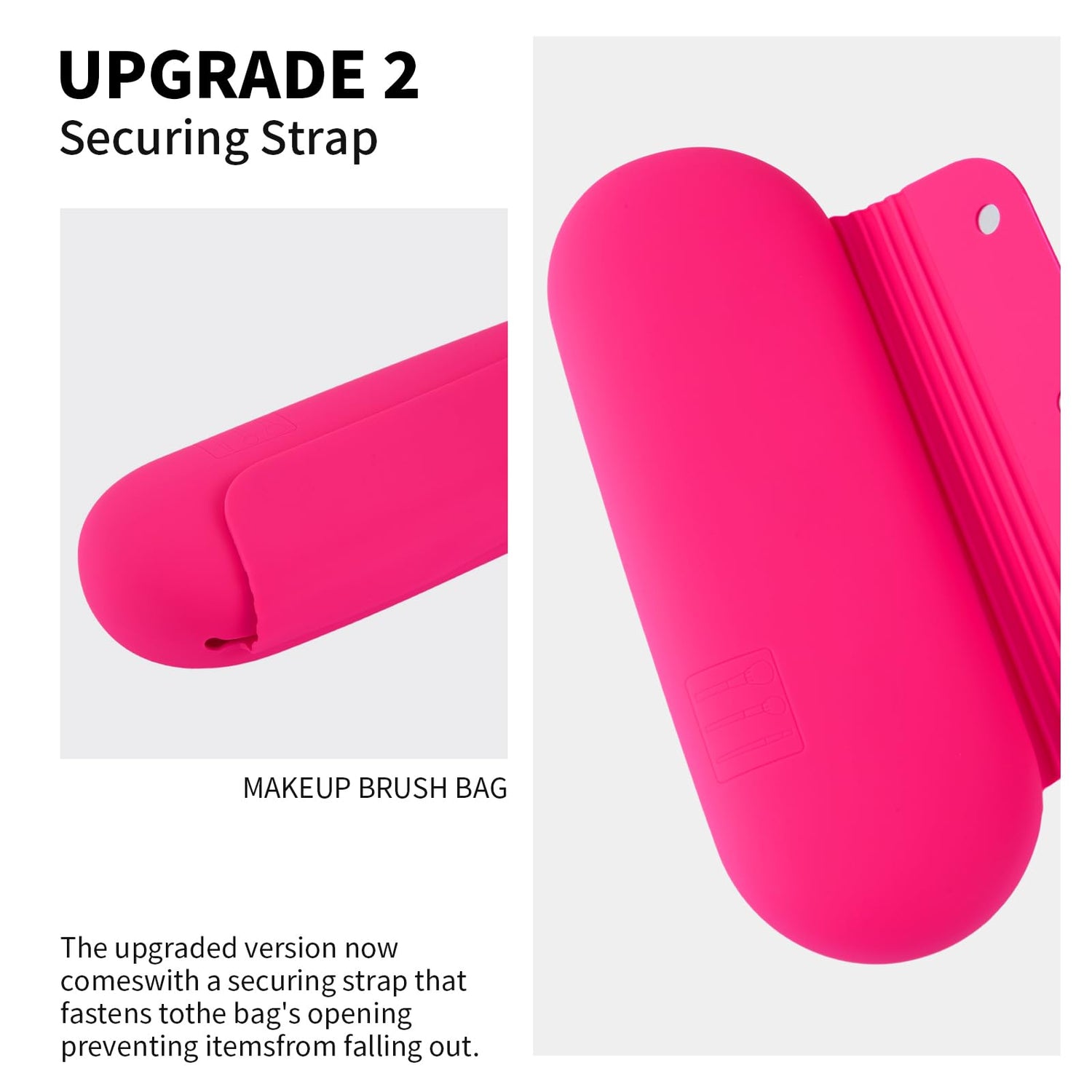 AGIKET Silicone Makeup Brush Holder Travel Cosmetic Bag：Soft Portable Cosmetic Face Brushes Holder with Upgrade Anti-Fall Out Magnetic Closure, Large Travel Makeup Brush Case - Walnut