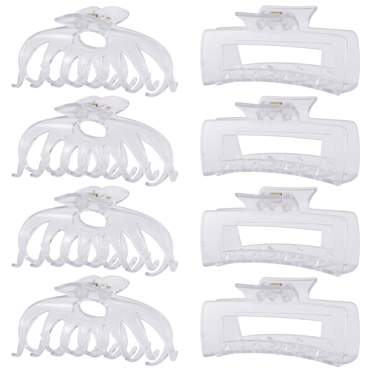 LuSeren Hair Clips for Women 4.3 Inch Large Hair Claw Clips for Women Thin Thick Curly Hair, Big Matte Banana Clips,Strong Hold jaw clips,Neutral Colors