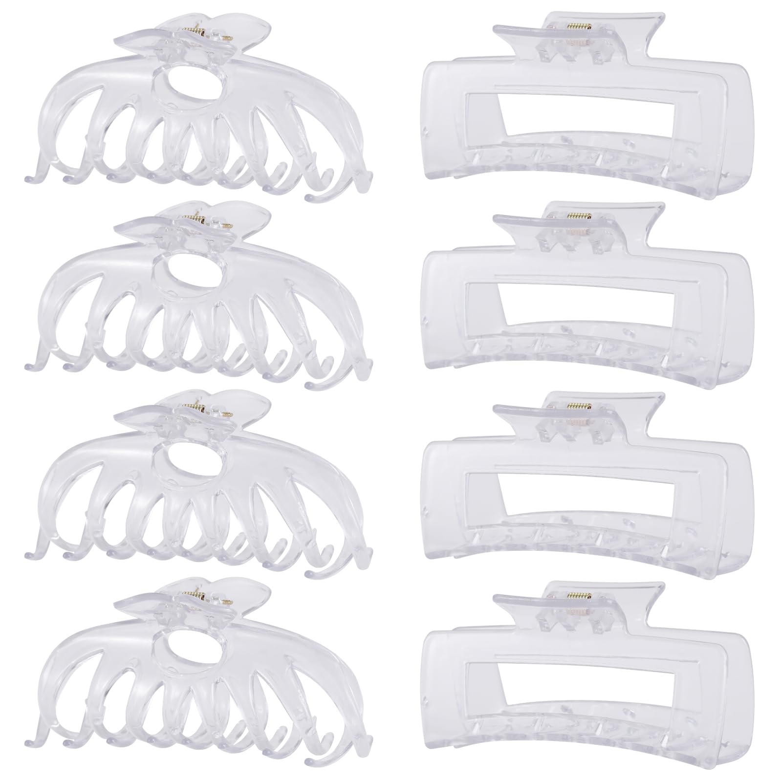 LuSeren Hair Clips for Women 4.3 Inch Large Hair Claw Clips for Women Thin Thick Curly Hair, Big Matte Banana Clips,Strong Hold jaw clips,Neutral Colors