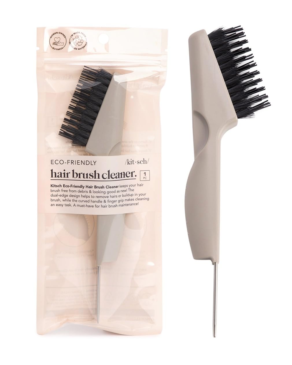 Kitsch Wet Dry Brush Detangling Brush - Soft Bristle Hair Brushes for Women | Straight &amp; Curly Hair Brush | Hairbrush for All Hair Types | Hair Detangler Brush | Travel Hair Brush &amp; Detangling Comb