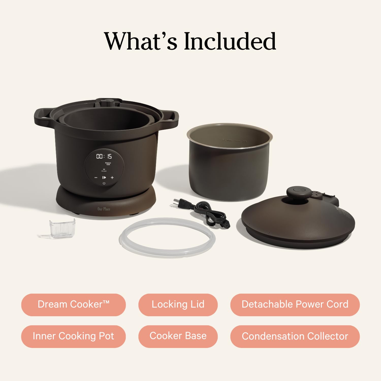 Our Place Dream Cooker | 6-quart Multicooker | 4 Versatile Modes | Pressure Cook, Slow Cook, Sear &amp; Saute, Keep Warm | Hands-Free Steam Release | Tailored Control Panel | Steam