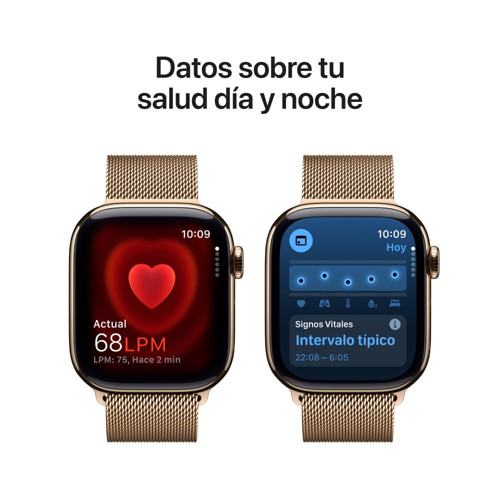 Apple Watch Series 10 [GPS 46mm] Smartwatch with Jet Black Aluminium Case with Black Sport Band. Fitness Tracker, ECG App, Always-On Retina Display, Water-Resistant