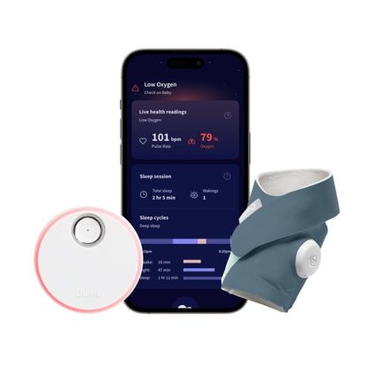 Owlet Dream Sock® - FDA-Cleared Smart Baby Monitor - Track Live Pulse (Heart) Rate, Oxygen In Infants - Receive Notifications - Bedtime Blue