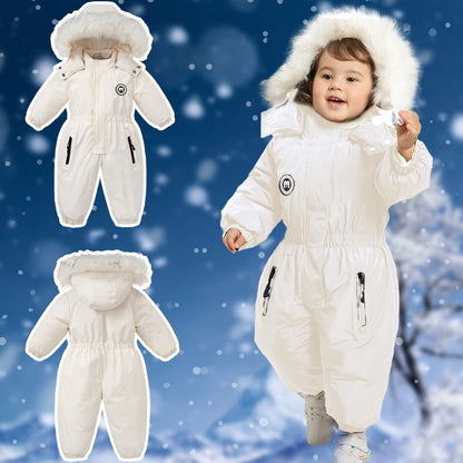 Xifamniy Toddler Snowsuit 2T 3T 4T 5T Ski Suit Baby Boy Girl Winter Clothes Coat Outwear Snow Suit Hooded Romper Jumpsuit