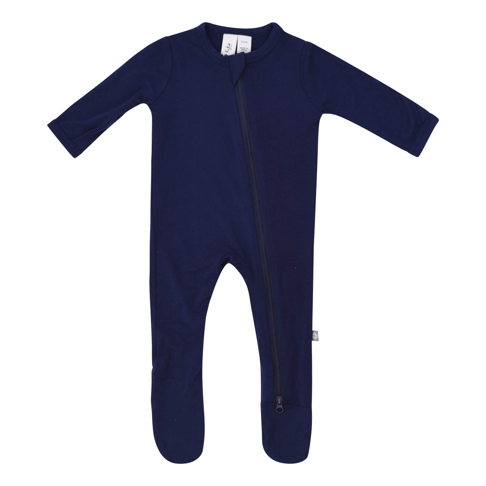 KYTE BABY Unisex Zipper Closure Footies, Rayon Made From Bamboo, 0-24 Months