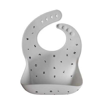 mushie Silicone Baby Bib | Adjustable Fit Waterproof Bibs (Whales)