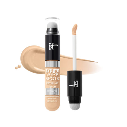 IT Cosmetics Bye Bye Dark Spots Concealer + Brightening Serum – 2% Niacinamide, Hyaluronic Acid &amp; Caffeine - Medium Coverage, Natural Finish, All Skin Types - 0.22 fl oz