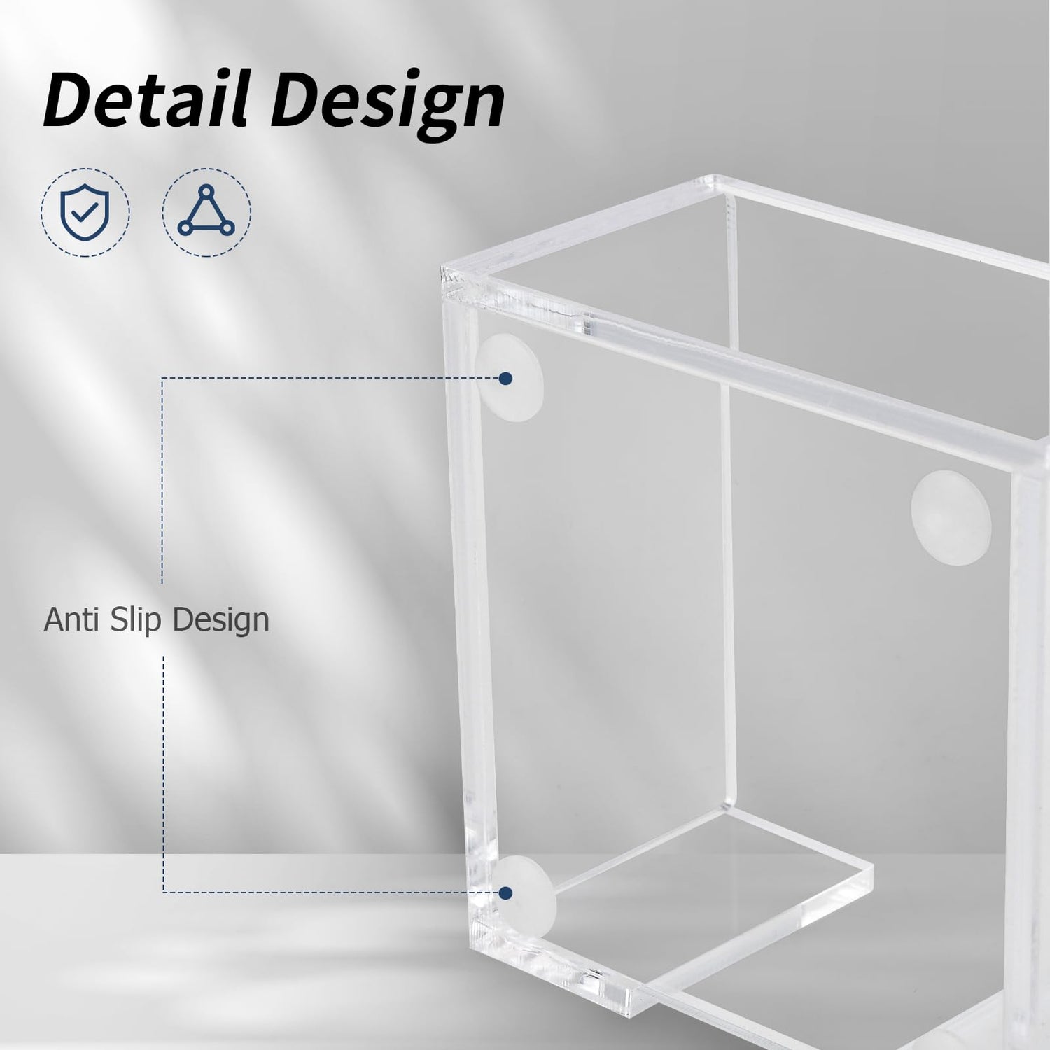 Acrylic Sticky Note Holder, 3 x 3 Crystal Clear Acrylic Notepad Holder Acrylic Sticky Note Dispenser for Dorm Room and Office Desk Organizer