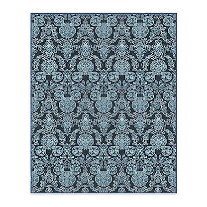 RUGGABLE Disney Traditional Mickey Mouse Washable Rug - Perfect Area Rug for Nursery Playroom Kids Room - Pet &amp; Child Friendly - Stain &amp; Water Resistant - Damask Grey 3&