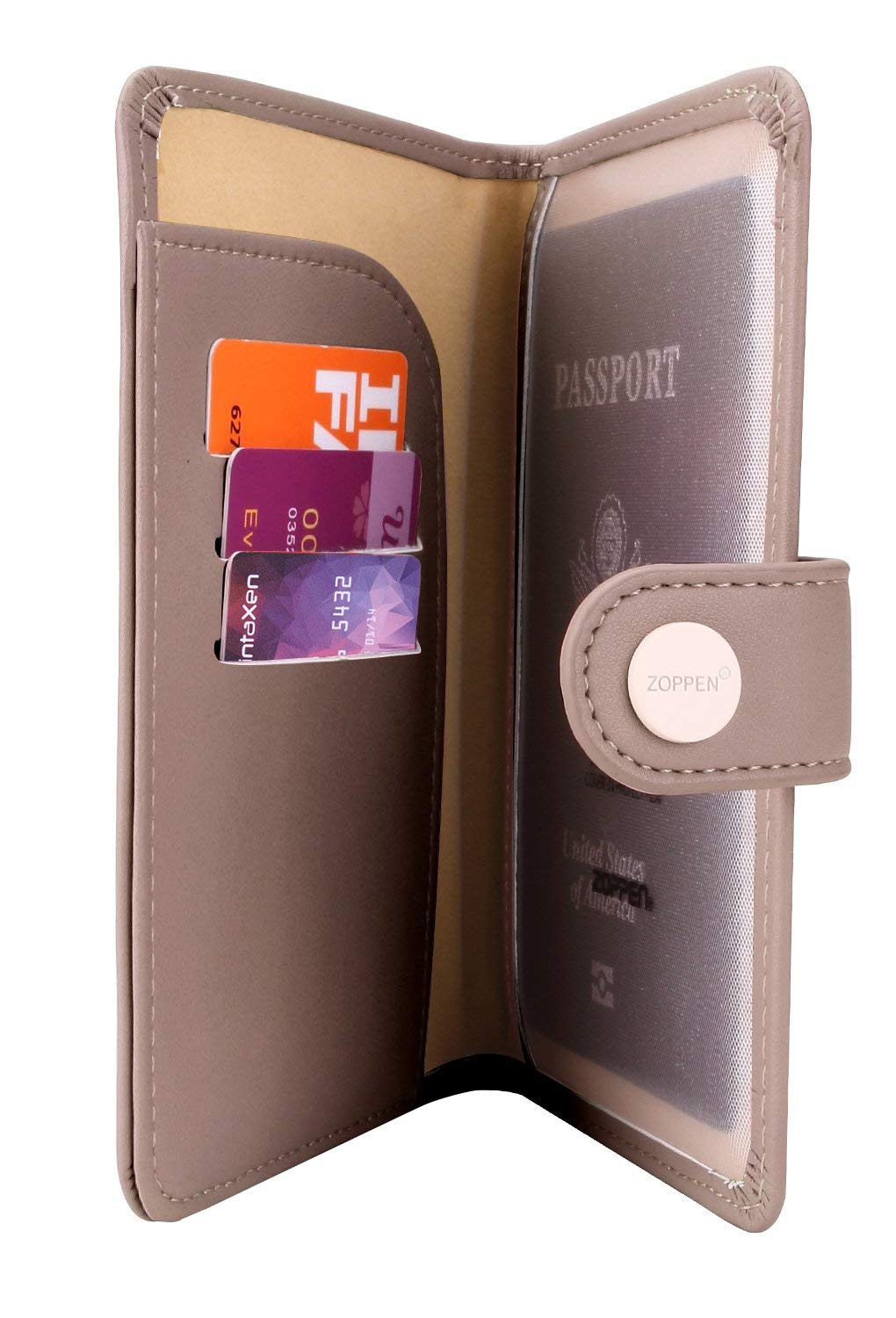 Zoppen RFID Blocking Travel Passport Holder Cadanian Passport Cover Slim Id Card Case (