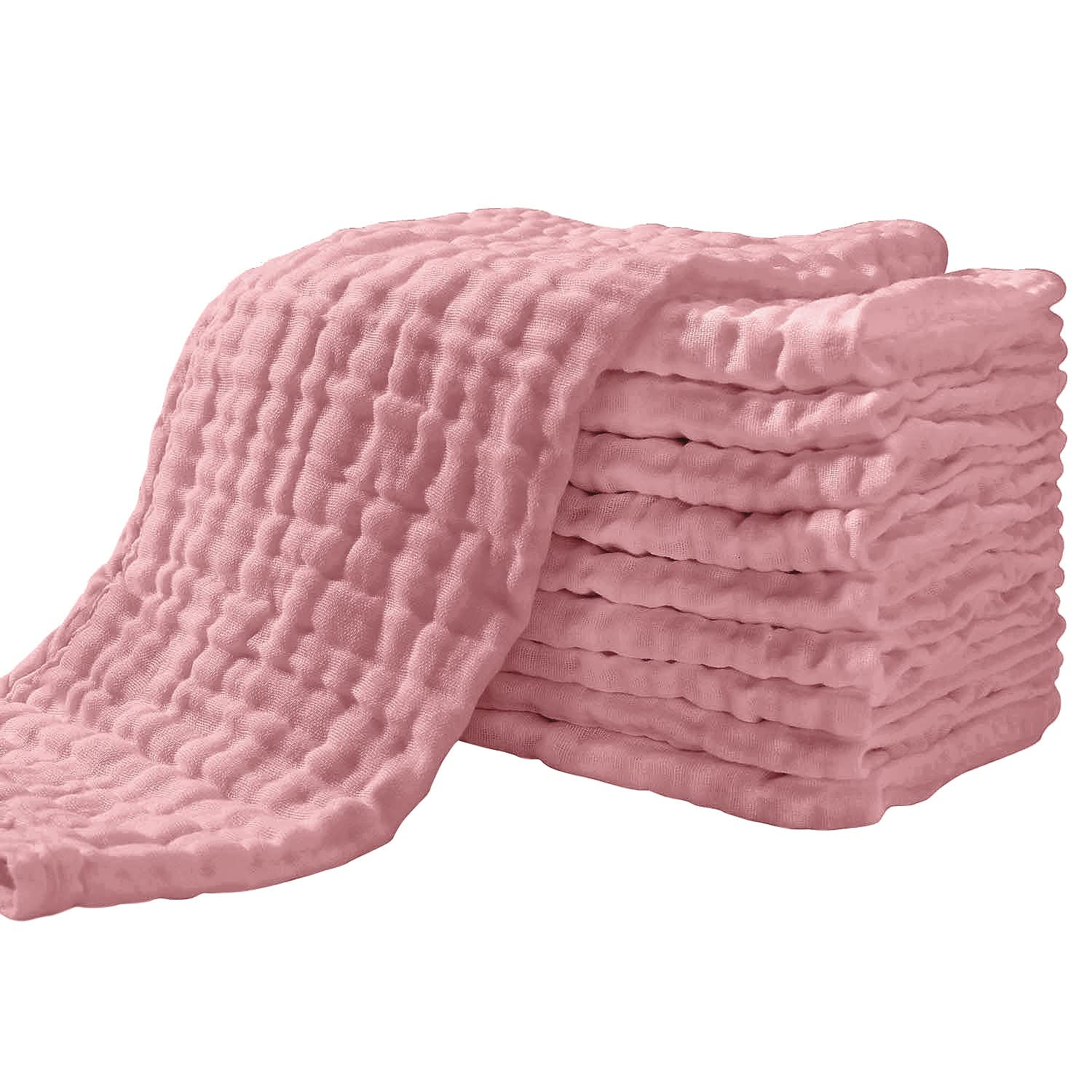 Yoofoss Muslin Burp Cloths for Baby 10 Pack 100% Cotton Baby Washcloths for Boys Girls Large 20&