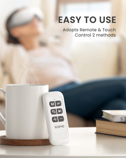 RENPHO Eyeris1 Eye Mask with Heat, Remote Control, Bluetooth Music, Ideal Christmas Birthday Gifts, Electric Eye Care Device, Rechargeable Sleep Mask for Eye Relaxation, Improve Sleep, Reduce Eye Bags