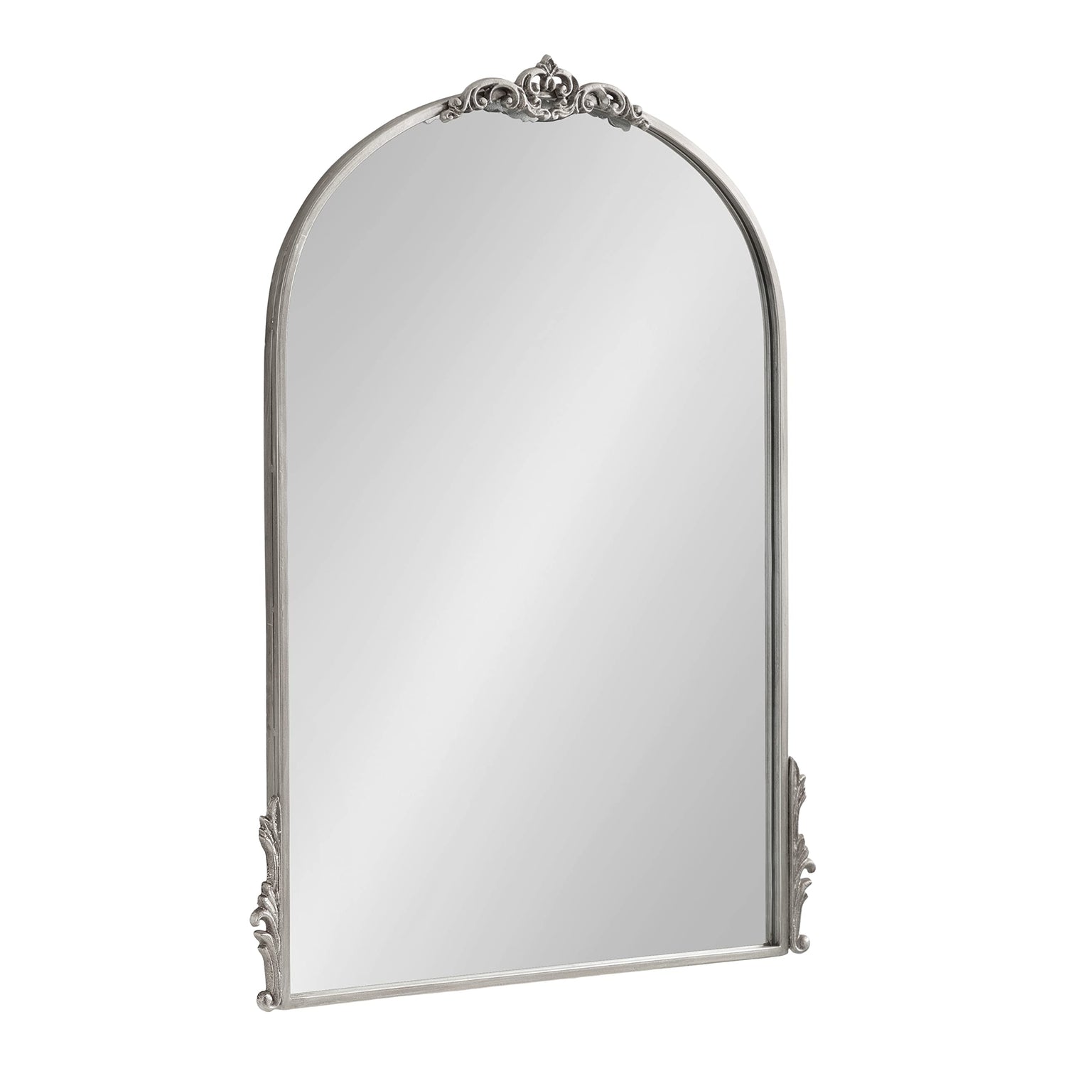 Kate and Laurel Myrcelle Traditional Arched Mirror, 25 x 33, Gold, Decorative Large Arch Mirror with Ornate Garland Detailing Along The Crown and Edges of The Frame