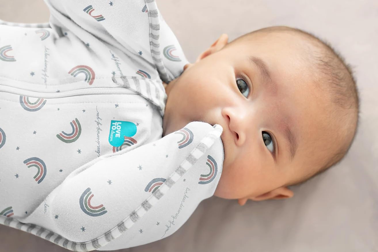 Love to Dream Swaddle UP, Baby Sleep Sack, Self-Soothing Swaddles for Newborns, Improves Sleep, Snug Fit Helps Calm Startle Reflex, New Born Essentials for Baby, 5-8.5 lbs, Sand Dollar