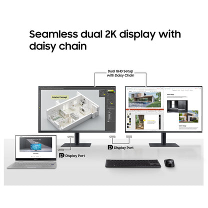 SAMSUNG 34-Inch ViewFinity S65TC Series Ultra-WQHD 1000R Curved Computer Monitor, HDR10, 100Hz, AMD FreeSync, Thunderbolt 4, Height Adjustable Stand, Built-in Speakers, Eye Care, LS34C650TANXGO, 2024