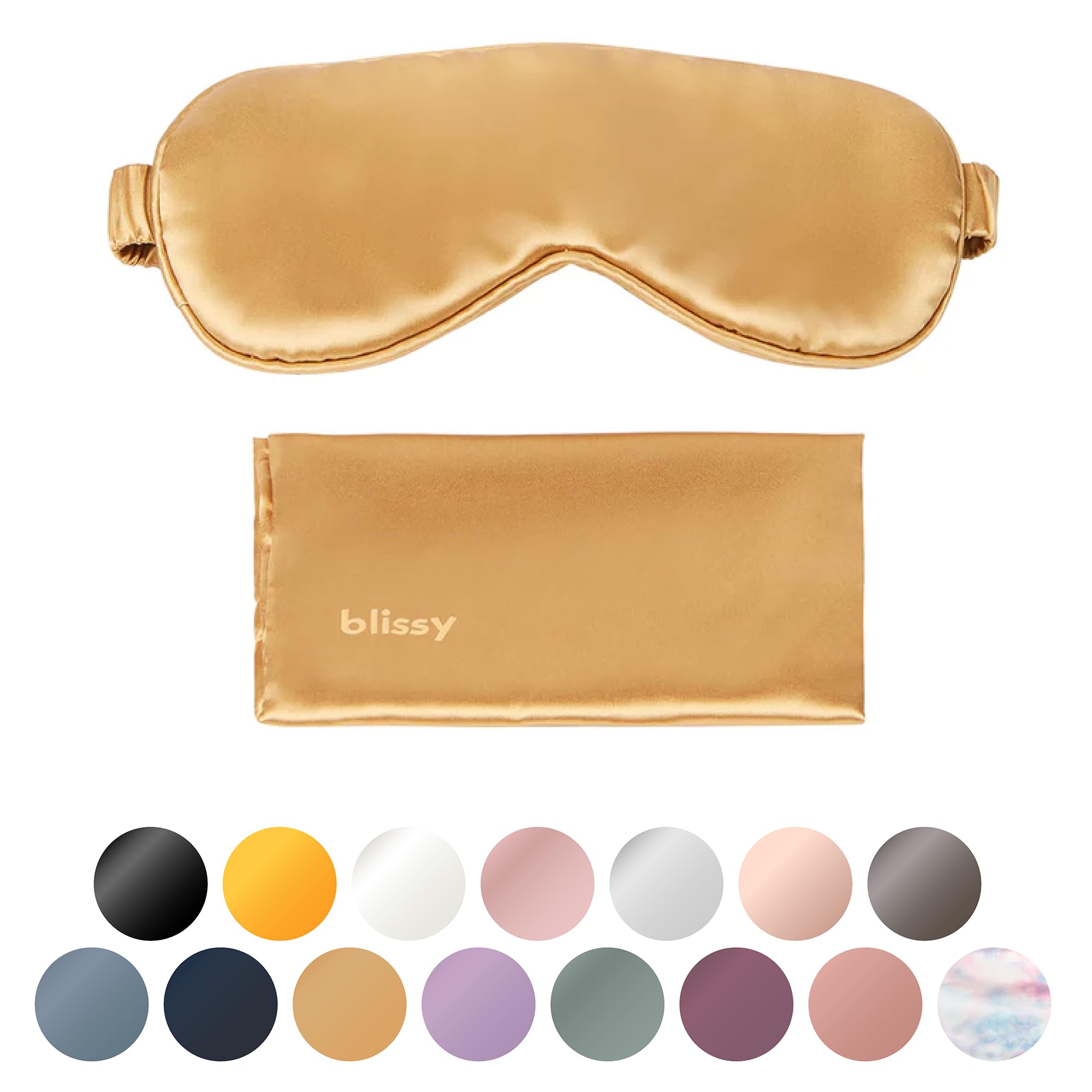 Blissy Silk Sleep Mask - Silk Eye Sleeping Mask for Women &amp; Men for Total Blackout - Silk Eye Mask - 100% Pure Mulberry Silk, 22 Momme 6a Fibers - Blindfold Silk Sleep Mask Side Sleeper Eye Cover