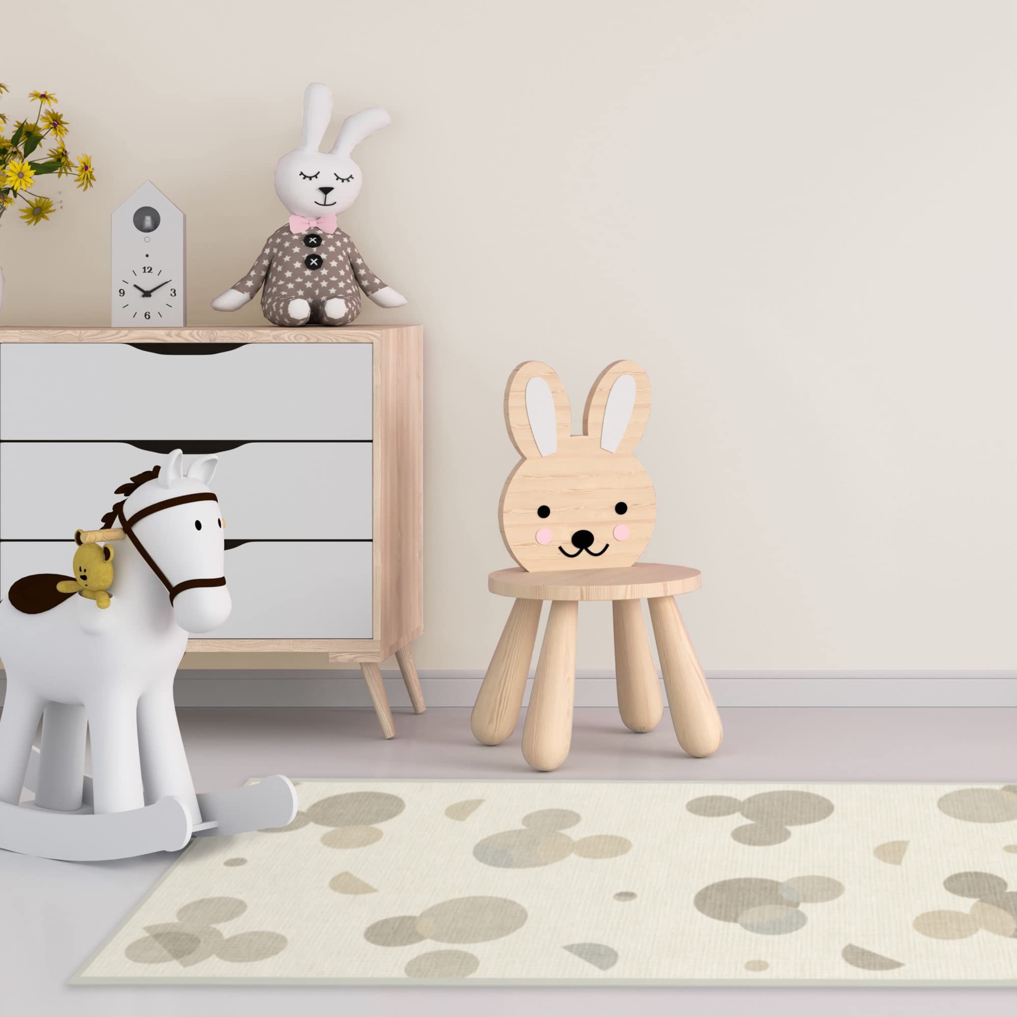RUGGABLE Disney Classic Minnie Mouse Washable Rug - Perfect Area Rug for Nursery Playroom Kids Room - Pet &amp; Child Friendly - Stain &amp; Water Resistant - Trellis Pink 5&