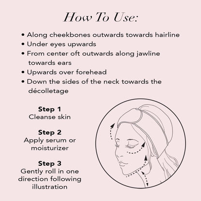 Kitsch Face Massager Rose Quartz Face Roller for Skin Care, Facial Roller &amp; Jade Roller for Face Aging Wrinkles and Lifting, Eye Roller for Puffy Eyes, Rose Quartz Roller for Face Neck Fine Lines 1 Pc