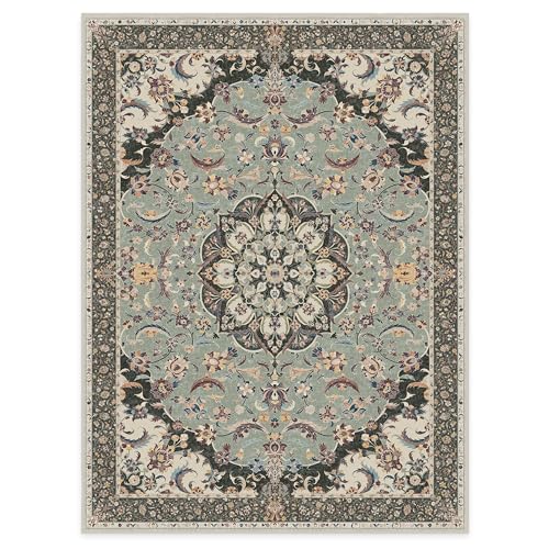 RUGGABLE Sima Washable Rug - Perfect Vintage Area Rug for Living Room Bedroom Kitchen - Pet &amp; Child Friendly - Stain &amp; Water Resistant - Royal Blue 2&