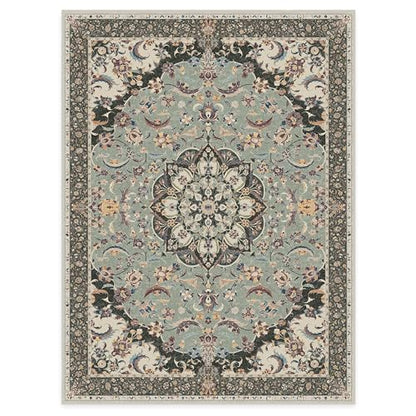 RUGGABLE Sima Washable Rug - Perfect Vintage Area Rug for Living Room Bedroom Kitchen - Pet &amp; Child Friendly - Stain &amp; Water Resistant - Royal Blue 2&