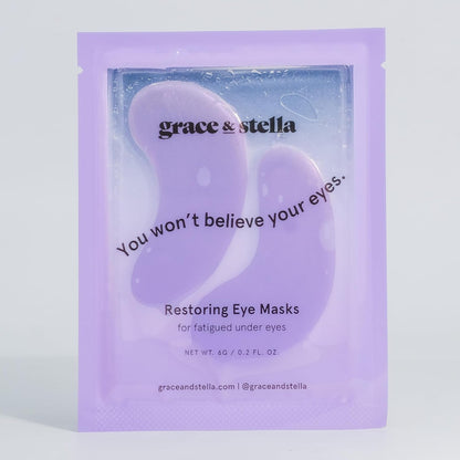 grace &amp; stella Under Eye Masks for Dark Circles (Purple, 24 Pairs) - Gel Eye Mask with Retinol - Restoring Under Eye Patches for Puffy Eyes and Dark Circles - Vegan Cruelty-Free