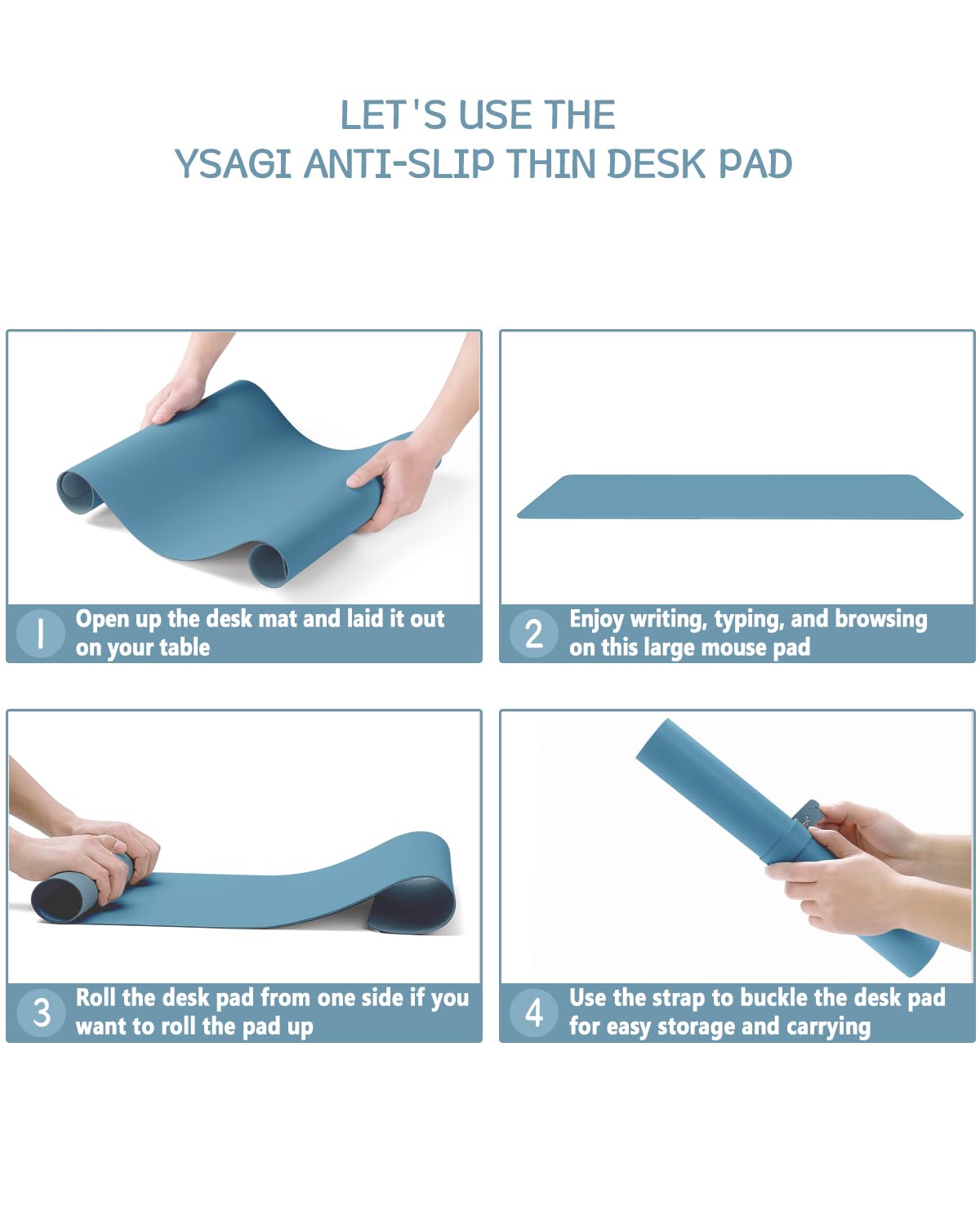 Non-Slip Desk Pad,Mouse Pad,Waterproof PVC Leather Desk Table Protector,Ultra Thin Large Desk Blotter, Easy Clean Laptop Desk Writing Mat for Office Work/Home/Decor(Pink, 23.6&quot; x 13.7&quot;)